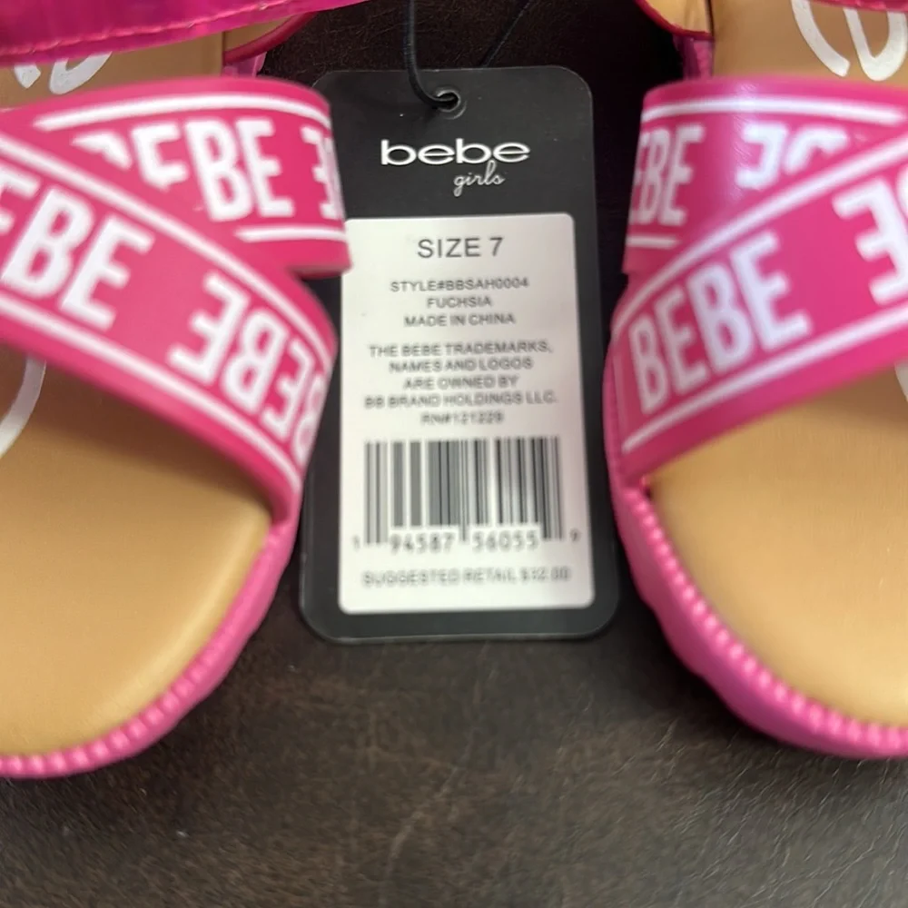 BEBE TODDLER GIRLS CRISS CROSS SANDAL: PINK: NWT: SZ 7